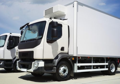 Van mockup isolated concept, Truck mock up